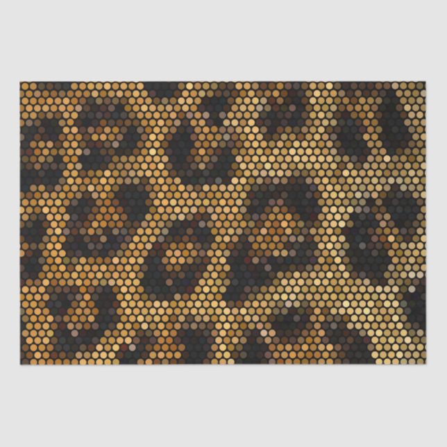 Brown Glittery Leopard Pattern Tissue Paper (Front)