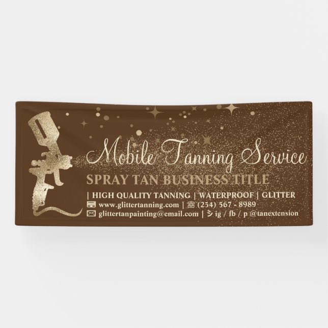Brown Gold Bronze Spray Tanning Banner (Horizontal)