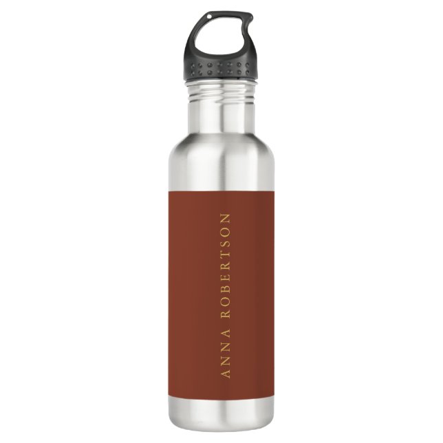 Brown Gold Colours Professional Trendy Your Name 710 Ml Water Bottle (Front)