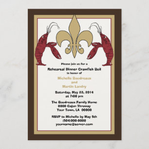Brown Gold Crawfish Boil Event Invitations