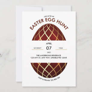 Brown Gold Easter Egg Hunt Invitation