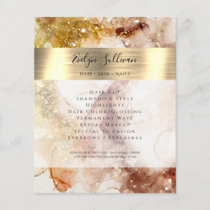 Brown gold glitter watercolor flyer