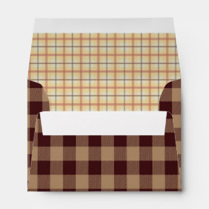 Brown & Gold Plaids and Checks Envelope