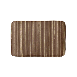 Brown Gold Stripes Bath Mat