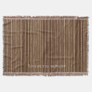 Brown Gold Stripes Christmas Throw Blanket