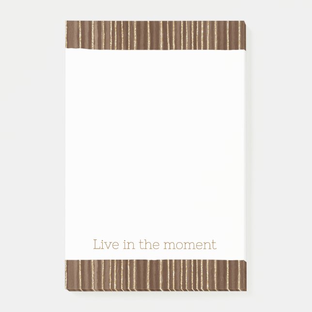 Brown Gold Stripes  Post-it Notes (Front)