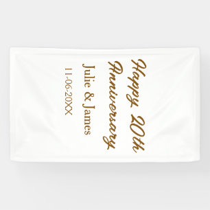 Brown golden happy 20th anniversary name datsimple banner