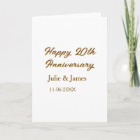 Brown golden happy 20th anniversary name datsimple