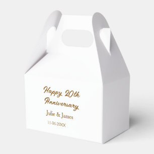 Brown golden happy 20th anniversary name datsimple favour box