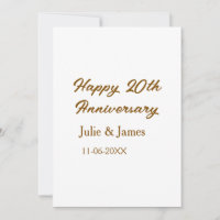 Brown golden happy 20th anniversary name datsimple