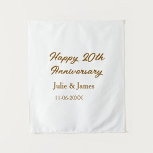 Brown golden happy 20th anniversary name datsimple tapestry