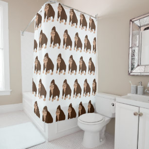 Brown Gorilla Design Shower Curtain