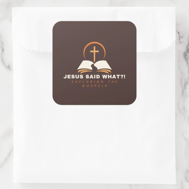 Brown Gospels Focused  Square Sticker (Bag)