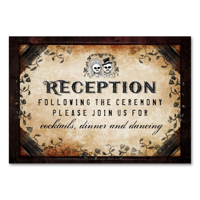 Brown Gothic 3x5 Reception Card #1 - Cheaper (Front)