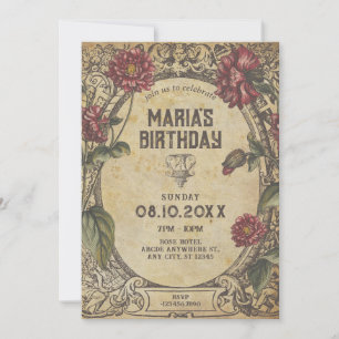 Brown gothic Vintage Classic Invitation