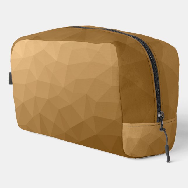 Brown gradient geometric mesh pattern dopp kit (Right Corner)