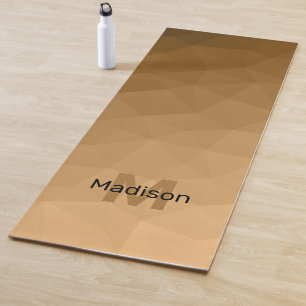 Brown gradient geometric mesh pattern Monogram Yoga Mat