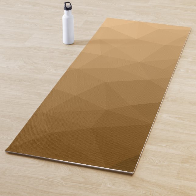 Brown Gradient Geometric Mesh Pattern Yoga Mat (In Situ)
