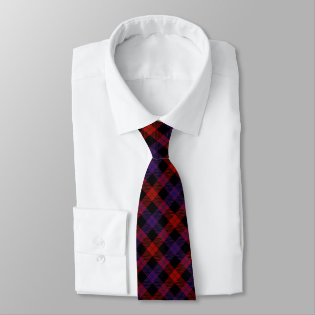 Brown Grady Tartan Tie (Tied)