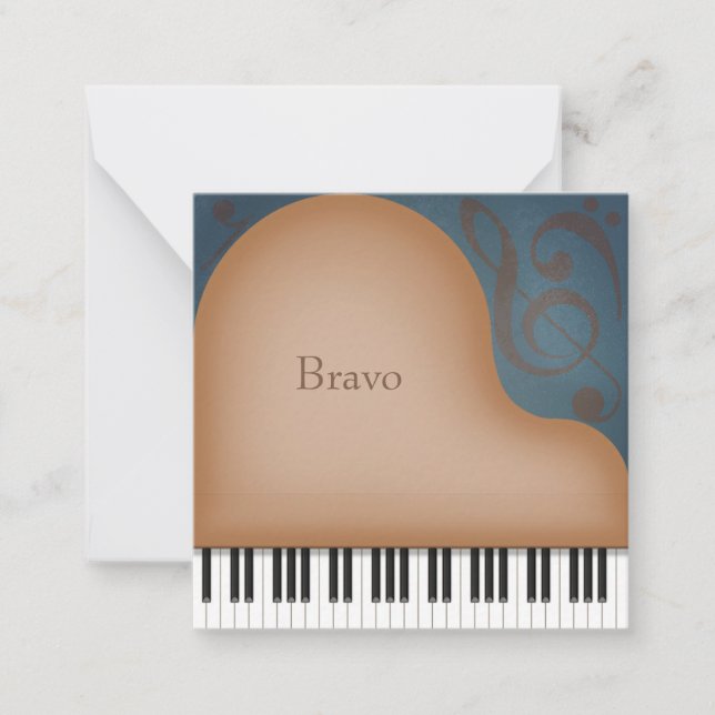 Brown Grand Piano Custom Mini Card (Front)