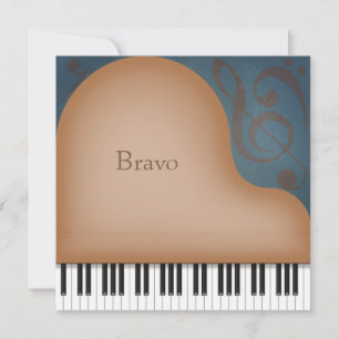 Brown Grand Piano Personalised Card