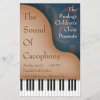 Brown Grand Piano Recital Poster & Concert Program