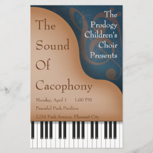 Brown Grand Piano Recital Poster & Concert Program