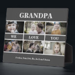 Brown Grandpa We love You Photo Collage Plaque<br><div class="desc">Grandpa We love you Photo Collage.  6 photos.  Customise.  Brown Background.</div>