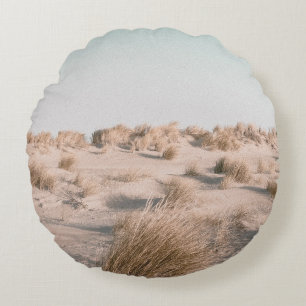 BROWN GRASS FIELD ROUND CUSHION