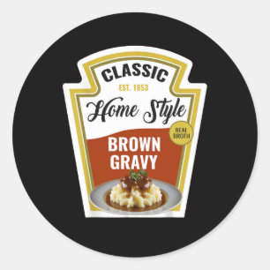 Brown Gravy Costume Thanksgiving And Halloween Fun Classic Round Sticker
