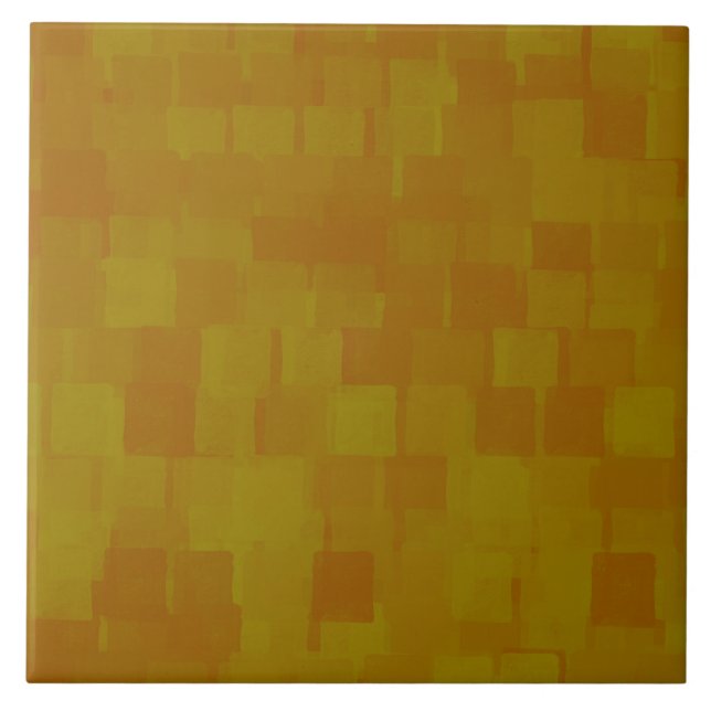 Brown Green Abstract Pattern Ceramic Tile (Front)