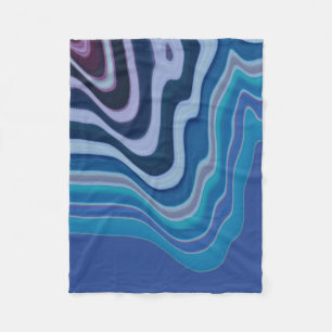 Brown Green and Gold Stripes Fleece Blanket
