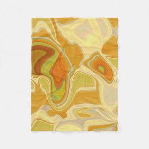 Brown Green and Gold Stripes Fleece Blanket