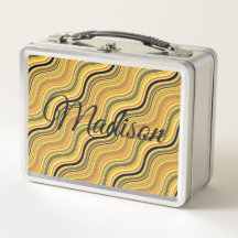 Brown Green and Shades of Yellow Wavy Lines