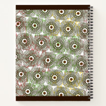 Brown green ankara pattern notebook
