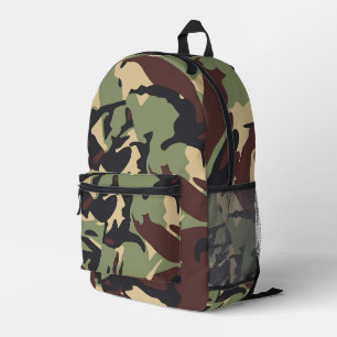 Brown Green Camo Laptop  Printed Backpack