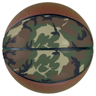 Brown green camouflage basketball