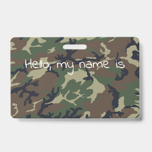 Brown green camouflage ID badge
