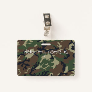 Brown green camouflage ID badge