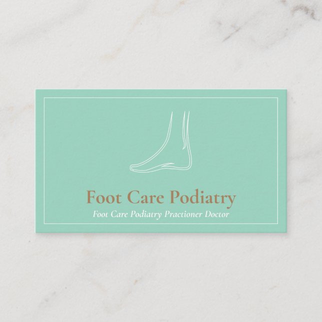 Brown green Foot Massage Care Podiatry Doctor Business Card (Front)