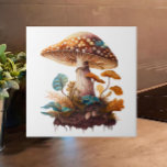Brown Green Neutrals Woodland Mushroom Cottagecore Ceramic Tile<br><div class="desc">Add the charm and whimsy of the popular Cottagecore aesthetic to your home with this beautiful watercolor woodland mushroom ceramic tile. In neutral tones of brown, tan and green, the motif will add a cosy feel to your kitchen backsplash or counter, bathroom, fireplace or other tiled space. Also makes a...</div>