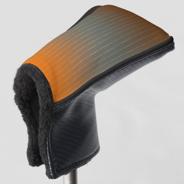 Brown, grey and rusty orange gradient.  golf head cover (3/4 Front)