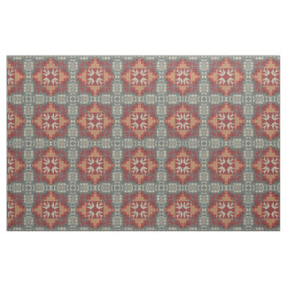 Brown Grey Dark Red Orange Taupe Beige Ethnic Look Fabric