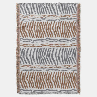 Brown Grey Modern Woven Blanket