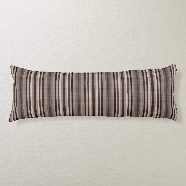 Brown Grey Stripes Body Cushion (Front)