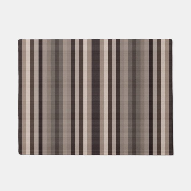 Brown Grey Stripes  Doormat (Front)