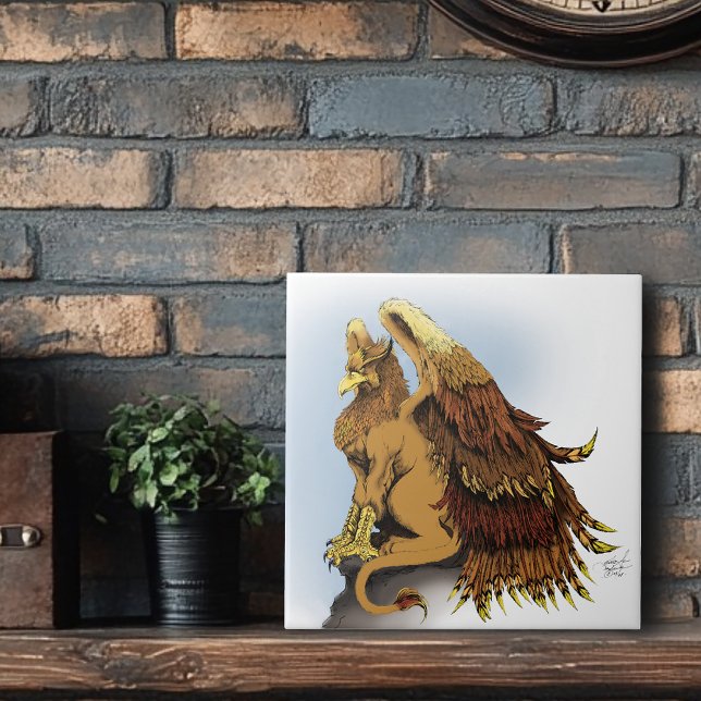 Brown Griffin Fantasy  Ceramic Tile (Creator Uploaded)