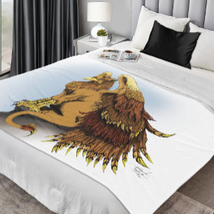Brown Griffin Fantasy Fleece Blanket