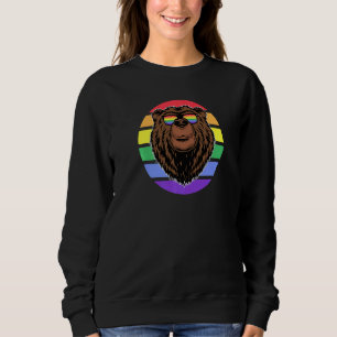 Brown Grizzly Bear Gay Pride Flag Rainbow Californ Sweatshirt