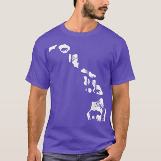 Brown Grizzly Bear Hunting - HAWAII map Hunter  T-Shirt